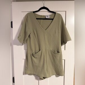 Princess Polly Sage Green Ribbed Tunic